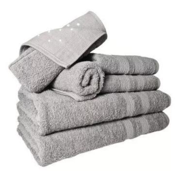 Imagem de Jogo Toalhas 2 Banhos 2 Rostos 2 Grande Grossa Cinza