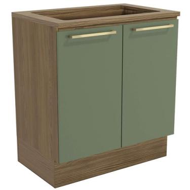 Imagem de Armário de Cozinha Balcão 2 Portas 80cm com Tampo M623 Botanic Kappesb