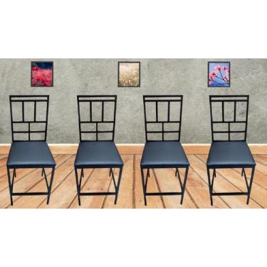 Imagem de Kit 4 Cadeiras Reforçada Para Cozinha e Sala Liane Jantar Elza - MODER