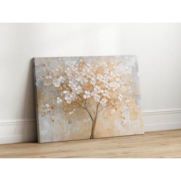Imagem de Quadro Decorativo  Sala Árvore Minimalista Bege 130x90 Linha Premium I