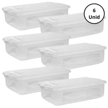 Imagem de Kit 6 Caixa Organizadora - Transparente 17L Com Tampa - GIOTTO