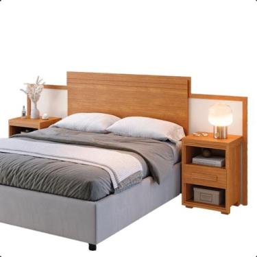 Imagem de Cabeceira Com Criados Ajustável Autossustentável Para Cama Box Casa e 