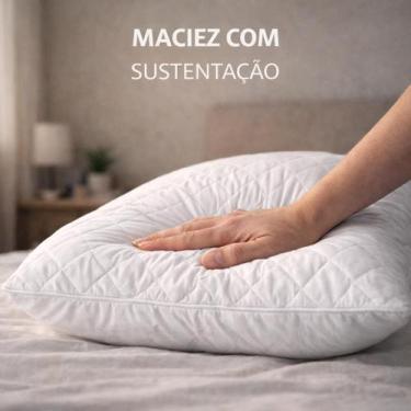 Imagem de Kit 2 Travesseiros 50x70 Branco Antialérgico Lavável Macio - Sonopillo