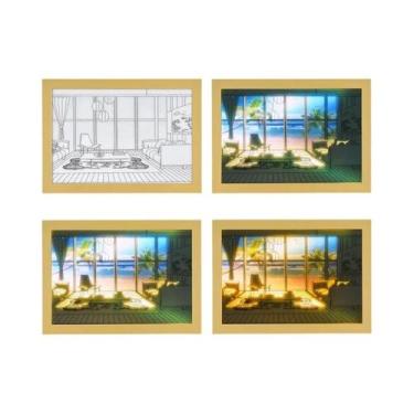 Imagem de Luminária Noturna De LED De Madeira, Linda Luz De Janela Com Efeito De