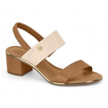 Imagem de Sandália Beira Rio Feminina 8379.221, Creme, Camel, 38