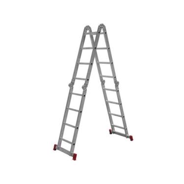 Imagem de Escada multifuncional de alumínio 4 x 4 com 16 degraus 13 em 1 - ESC02