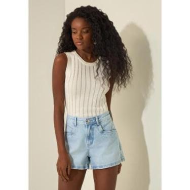 Imagem de Shorts Jeans Com Cintura Média Linha A-Feminino