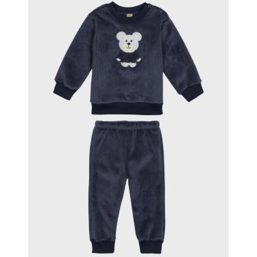 Imagem de Conjunto Inverno Com Calça Veludo Pelo Interno Marinho Aquecimento Máximo Inverno   Bebê P ao GG-Masculino