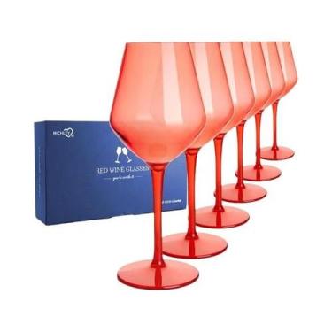 Imagem de Conjunto De Copos De Vinho Coloridos Em Plástico Tritan 2/4/6PCS Inque