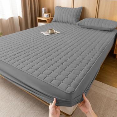 Imagem de Capa de Colchão Impermeável Box Protetora em Poliéster Polietileno e Polipropileno Queen 01 Peça Cinza OEM