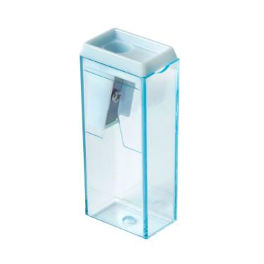 Imagem de Apontador Escolar com Depósito BRW Modelo Cores Pastéis com Design Escolar Prático para Lápis Azul