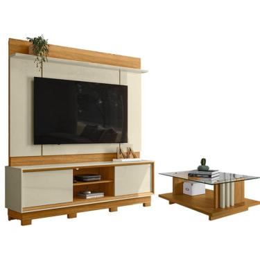 Imagem de Estante Home Theater Siena Com Pés Com Mesa De Centro Frizz Cumaru Opala - Madetec