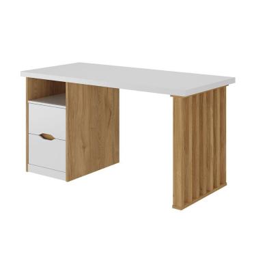 Imagem de Mesa Para Computador Ripado Rússia Olmo Branco