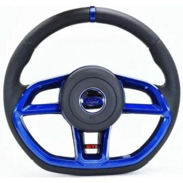 Imagem de Volante Esportivo Ford Eco Fiesta Ka Escort Cor Azul - Fomoco