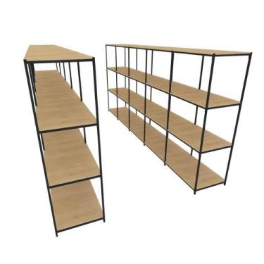 Imagem de Praleira De Aço Reforçada Mini Porta Pallet 200x60x90 Estante Estoque 