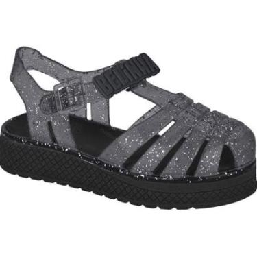 Imagem de Sandália Belinha Infantil  Kidy Plataforma Pret Fumê Glitter-Feminino