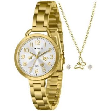 Imagem de Kit Relógio Lince Feminino Dourado LRGH307L36 K0L2S2KX-Feminino