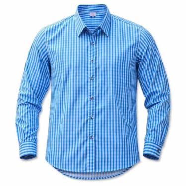 Imagem de Camisa Masculina Xadrez Casual Festa Junina Manga Longa - Photok, Azul