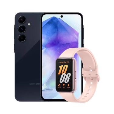 Imagem de Smartphone Samsung Galaxy A55 5G Azul Escuro 256GB, 8GB RAM, Câmera Tripla Traseira de...