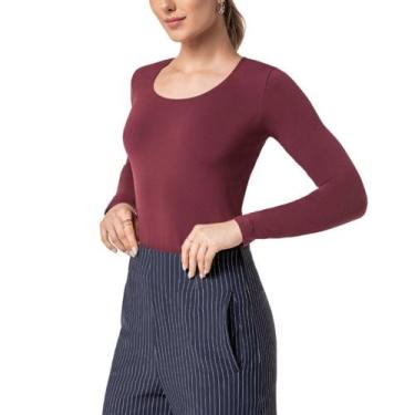 Imagem de Blusa Manga Longa Decote Redondo Feminina Adulto Loba 45184-001 - Lupo