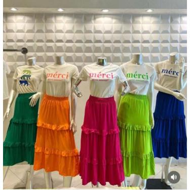 Imagem de Saia Maxxi midi Glécya - closetp, Pink, GG
