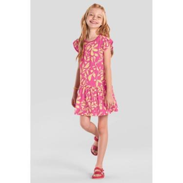 Imagem de Vestido infantil menina de flores Brandili -Rosa