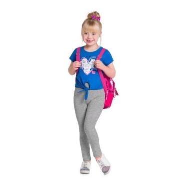 Imagem de Calça Legging Lisa Infantil Brandili - Tam 4, 6, 8, 10, Cinza, 6