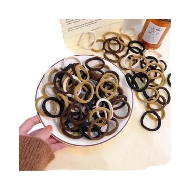 Imagem de Conjunto De 50 Laços De Cabelo Em Nylon Em Cores Candy Para Mulheres E