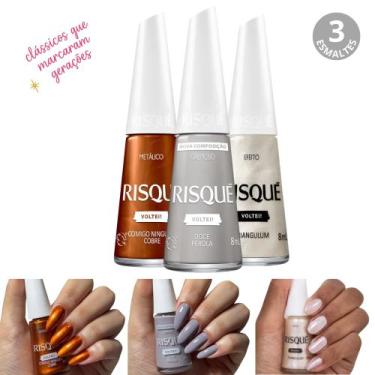 Imagem de Kit Esmaltes Risqué Voltei Lançamento Tons Metálicos Esmalte Atacado, 
