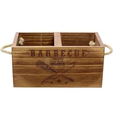 Imagem de Porta-Talher Barbecue em Madeira Sonhare