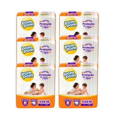 Imagem de Kit 6 Fralda Infantil Pompom Derma Protek Atacado Barato, Extra extra 