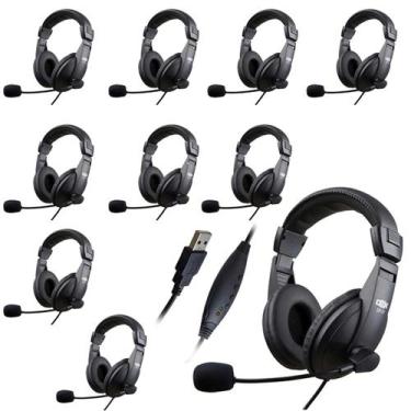 Imagem de Kit 10 Fone De Ouvido Headset Usb P/ Escritório Home Office - Dex