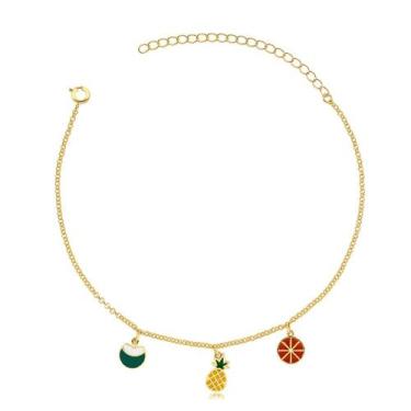 Imagem de Tornozeleira frutas - ALBAA JOIAS, Dourado, Colorido