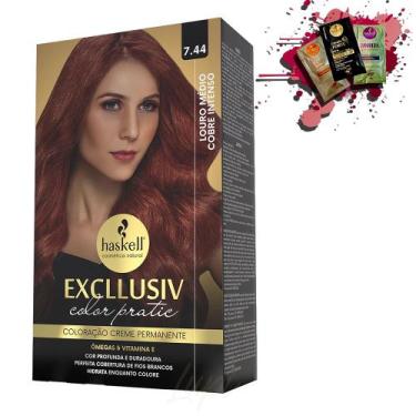 Imagem de Coloracao 7.44 Haskell Excllusiv Color Pratic Louro Medio Cobre Intens