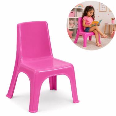Imagem de Cadeira Infantil Cadeirinha Estudo Design Ergonômico Estrutura Reforçada Rosa Yeet 30CM