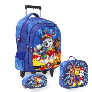 Imagem de Kit Mochila Infantil Patrulha Canina Rodas Lancheira Estojo - Toys 2U