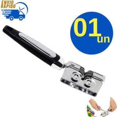 Imagem de Amolador Afiador Aço Inox Profissional De Cozinha Para Faca Tesoura Cu