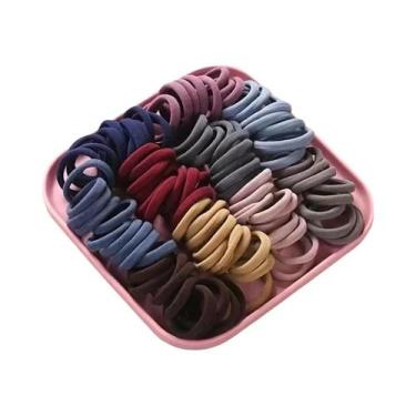 Imagem de Elásticos De Cabelo Em Nylon Cores Vibrantes (Candy Colors) - Kit Com 