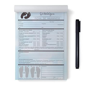 Imagem de Bloco 100 Folhas Ficha De Anamnese Podologia
