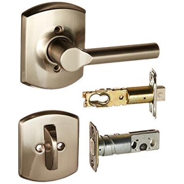 Imagem de Schlage Lock Company F59BRW619GRW Broadway alavanca de cilindro único pacote interno com níquel acetinado decorativo