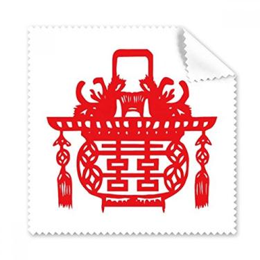 Imagem de Lanterna vermelha chinesa com estampa de lótus pano de limpeza de tela de telefone limpador 5 peças
