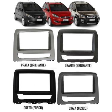 Imagem de Moldura De Painel 2 Din Fiat Idea 2012 2013 2014 2015 2016 Para Cd Dvd 2 Dins