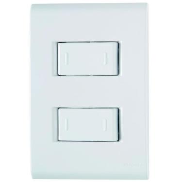 Imagem de Interruptor Lizflex Tramontina 2 Teclas Paralelas 10A 250V com Placa Branca