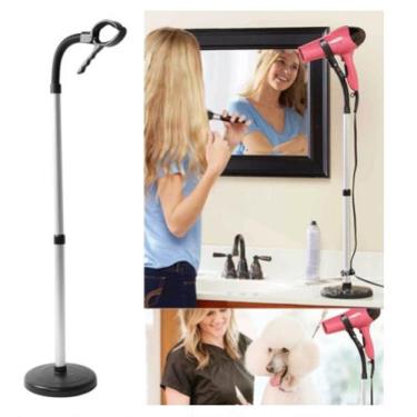 Imagem de Suporte Secador Cabelo Pet Giratorio Ajustavel Flexivel Chao Salao Cabeleireiro