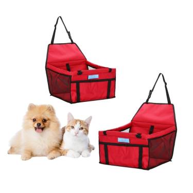 Imagem de Assento Cadeirinha Carro Pet Cães Gatos Duke e Dixie Vermelho