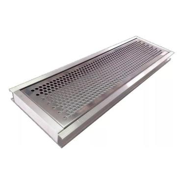 Imagem de Grelha Ralo Linear Perfurada Em Inox 10x50cm Agua Pluvial