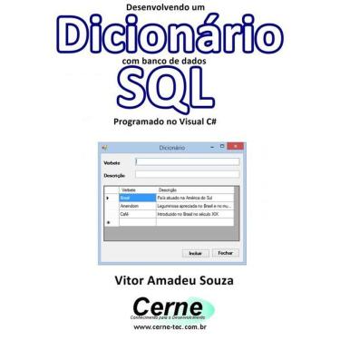 Imagem de Desenvolvendo Um Dicionario Com Banco De Dados Sql Programado No Visual C#