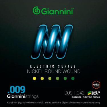 Imagem de Kit 3 Encordoamento Guitarra Giannini Geegst.9 Nickel