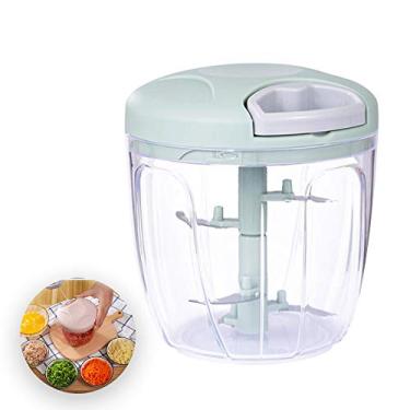 Imagem de Extaum - Picador manual de alimentos Picador manual de alho Picador de cebola Picador de alho picador de mão puxada à mão Processador de vegetais 900ML para vegetais de cebola frutas nozes ervas