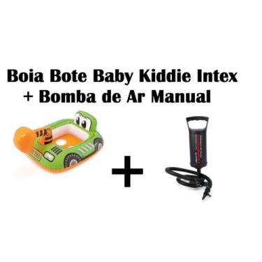 Imagem de Kit  Boia Bote Com Fralda Baby Kiddie+ Bomba De Ar Manual - Intex